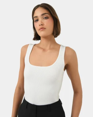 Forcast Vivi Rib Knit Tank Top* T-Shirts & Tops|Work Tops