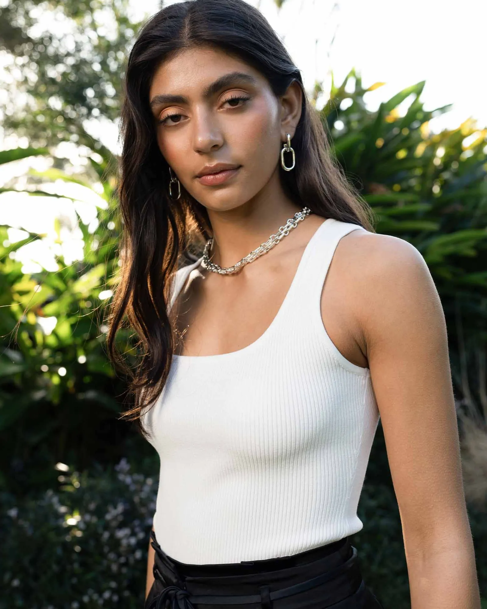 Forcast Vivi Rib Knit Tank Top* T-Shirts & Tops|Work Tops