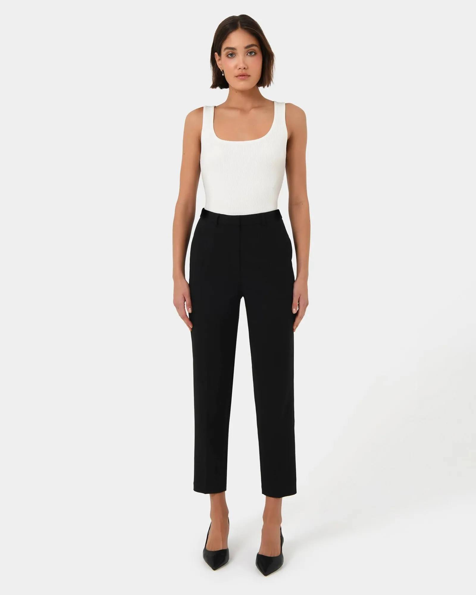 Forcast Vivi Rib Knit Tank Top* T-Shirts & Tops|Work Tops