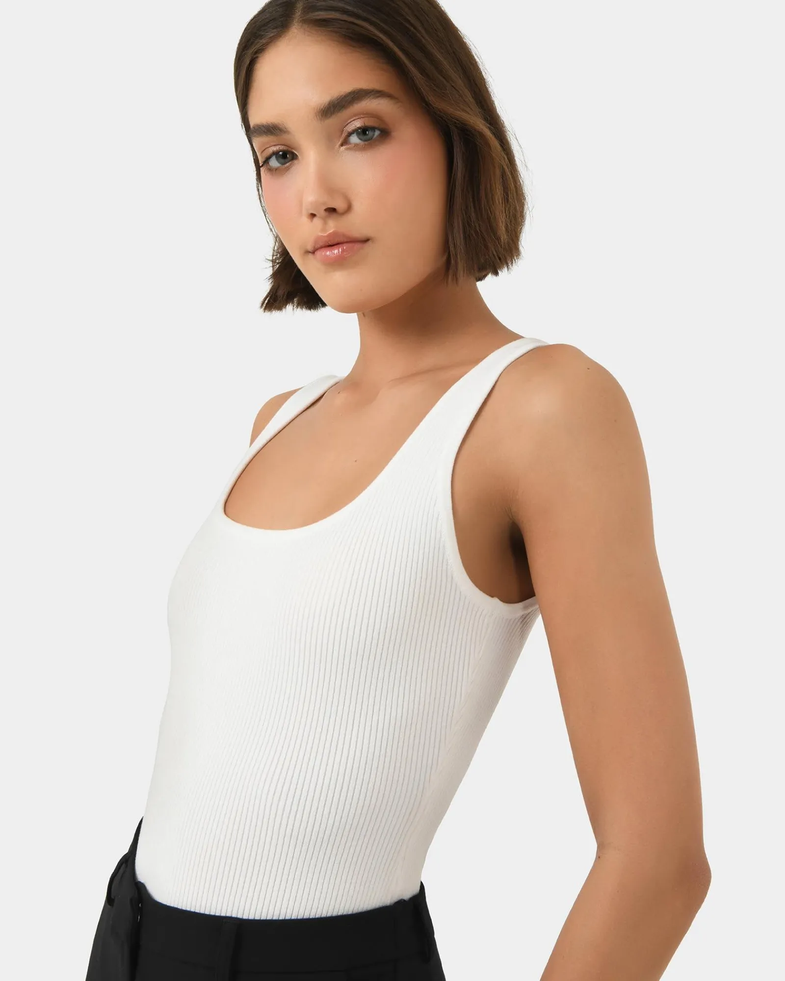 Forcast Vivi Rib Knit Tank Top* T-Shirts & Tops|Work Tops