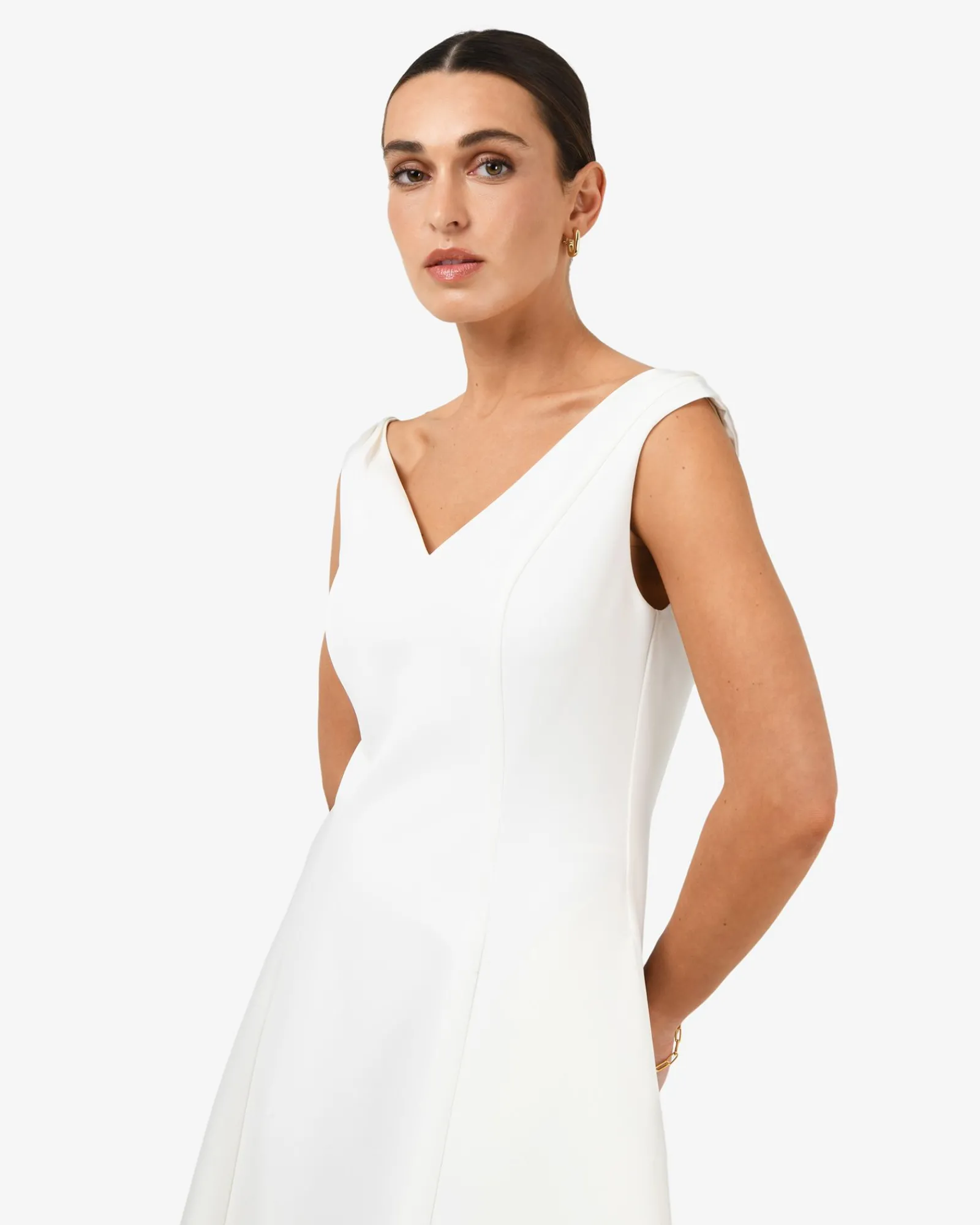 Forcast Yana V Neck Panel Dress* Midi Dresses|Midi Dresses