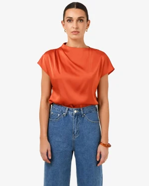 Forcast Zafina Pleated Draped Top* T-Shirts & Tops|Work Tops